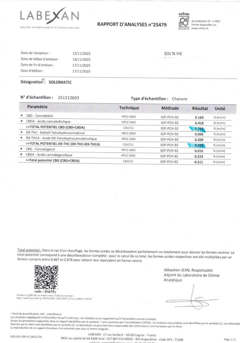 5g : solomatic fleur cbd puissant.